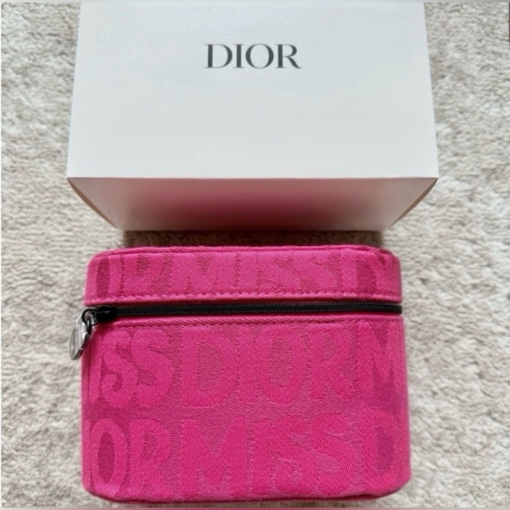 Miss Dior Vibrant Hot Pink Zipper Makeup‎ Pouch - Picture 2 of 2